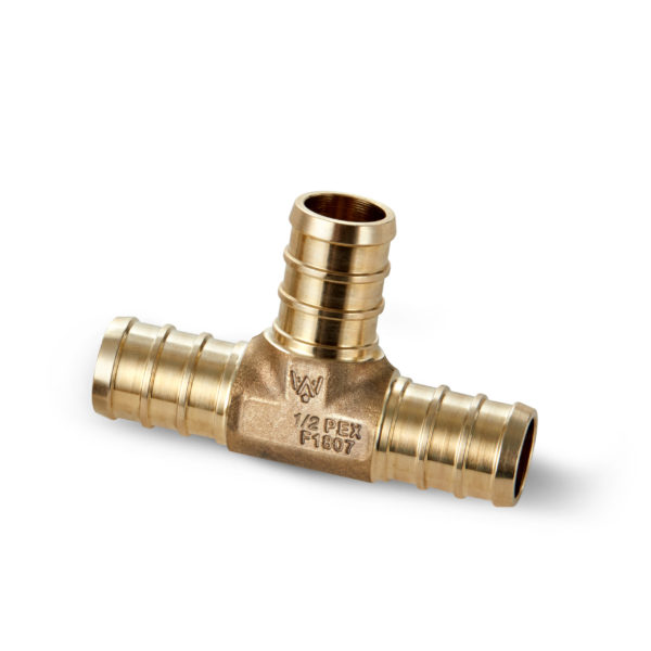 Made in the USA, 1/2" Brass PEX TEE Water Armor made with ECO Bronze