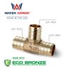3/4" Brass PEX TEE Water Armor made with ECO Bronze