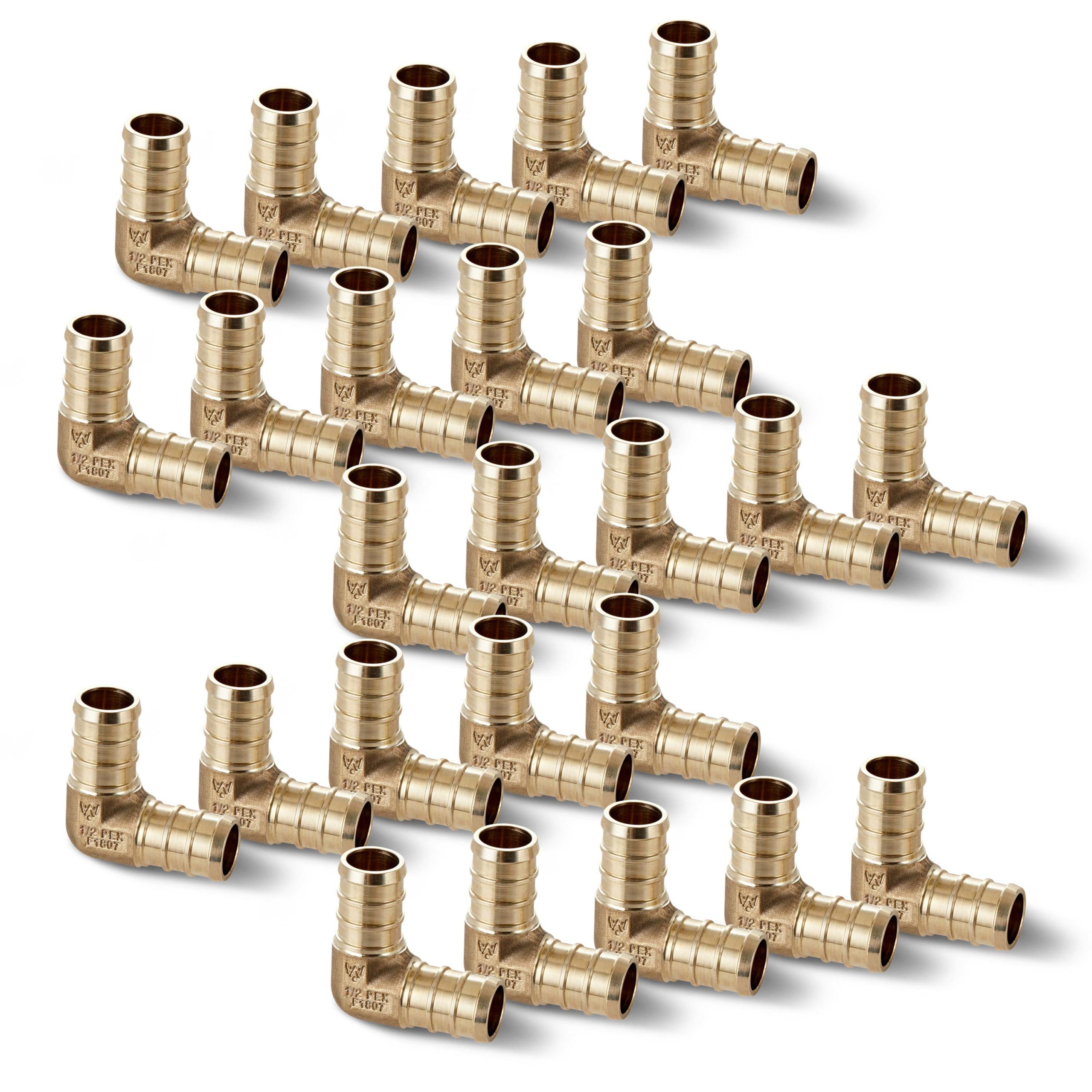 10 New 1/2" PEX 90 DEGREE BRASS LEAD FREE ELBOWS Fitting Water Line Connector 