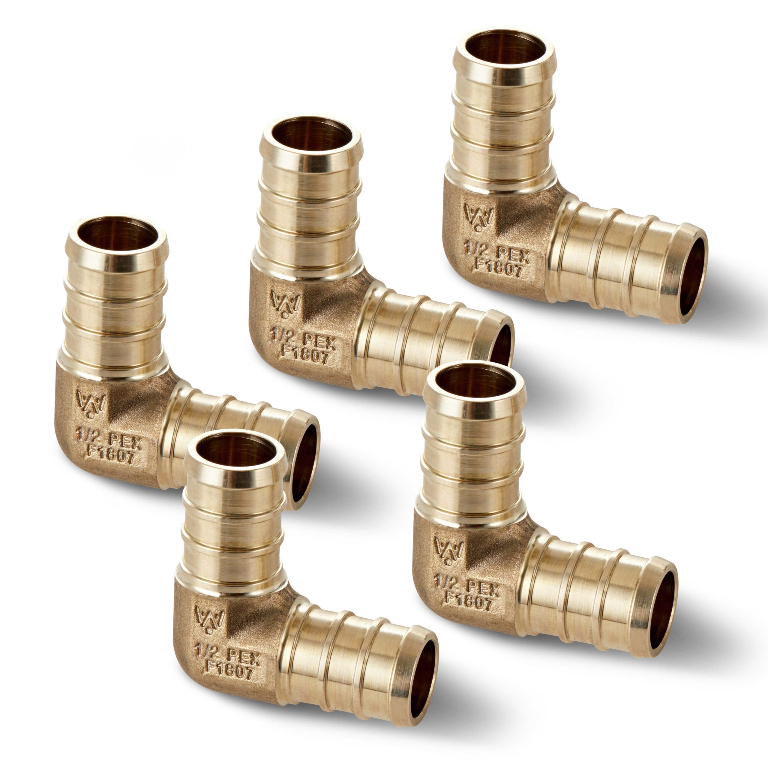50 New 1/2 x 1/2 PEX 90° Brass Lead Free Elbows Replaces Watts LFWP19B-08PB by The ROP Shop