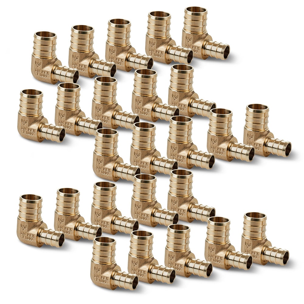 3/4" x 1/2" Water Armor Lead Free Brass PEX Elbow Fitting 25-Pack