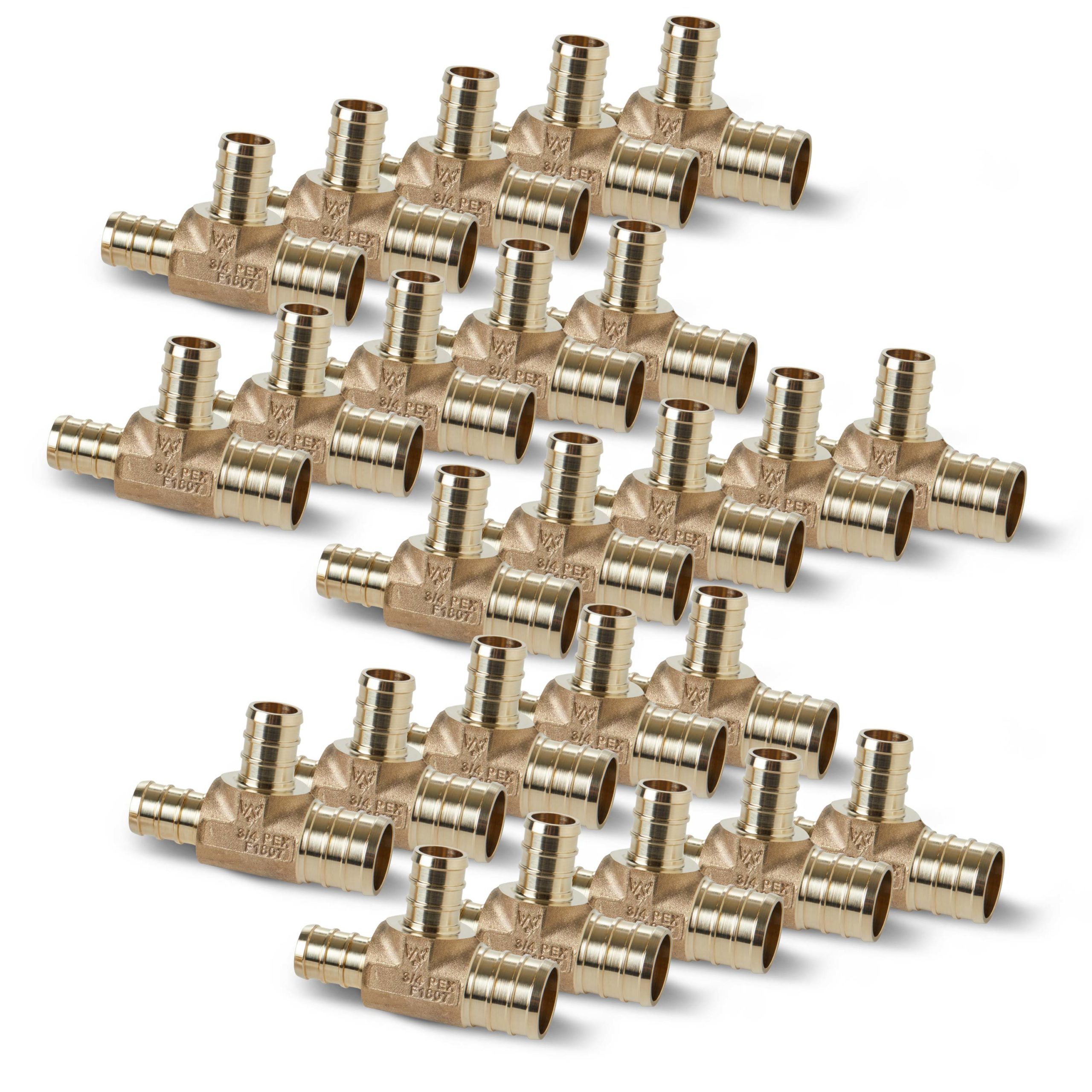 WA-3-4-x-1-2-x-1-2-PEX-reducing-tee-25-pack-scaled-1.jpg 3/4" x 1/2" Brass PEX Reducing Tee, 25 Pack