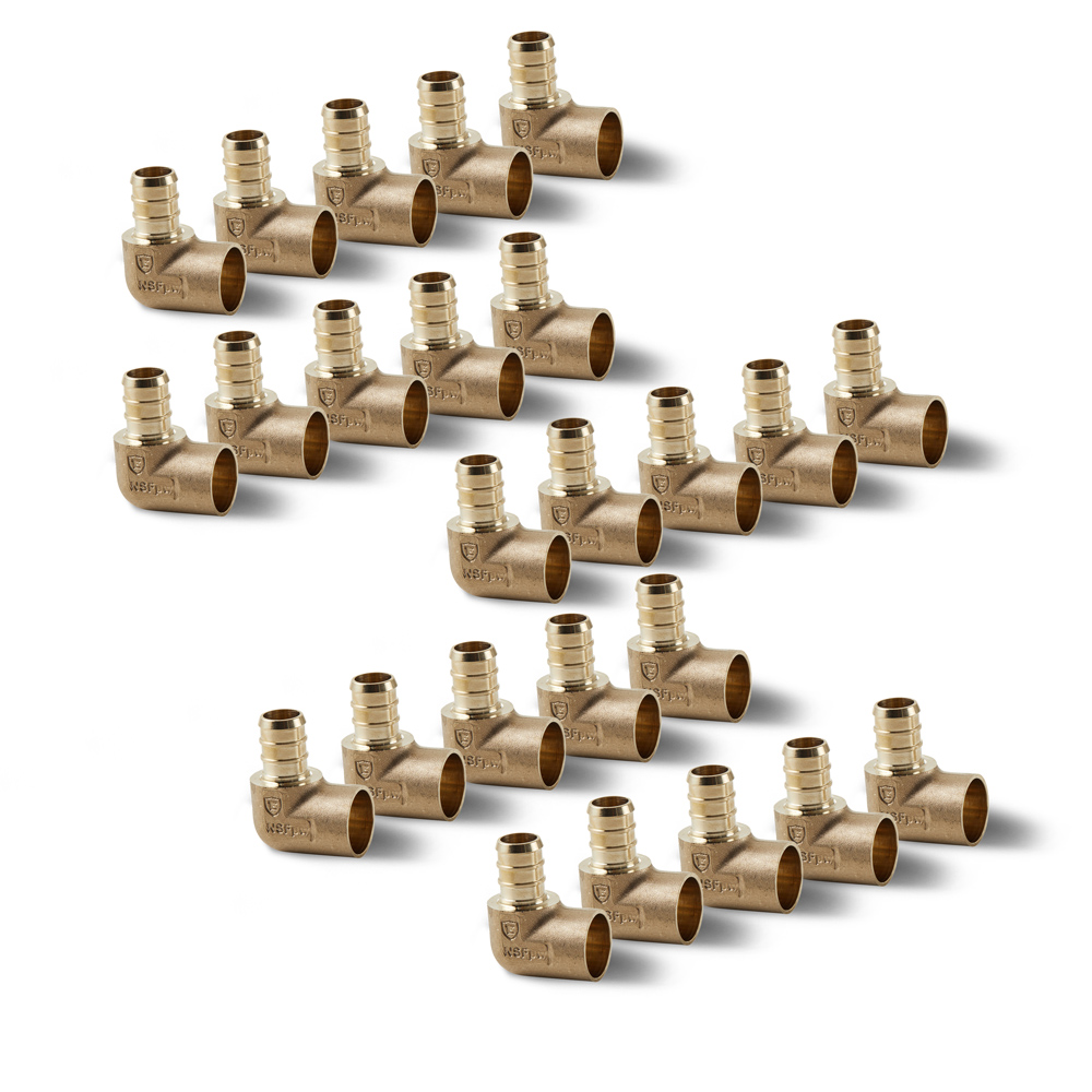EM67-WA-0500-F1807-PEX-x-0500-Female-Sweat-Adapter-Elbow-pack-25 Brass PEX Female Sweat Adapter Elbow, 500 Pack