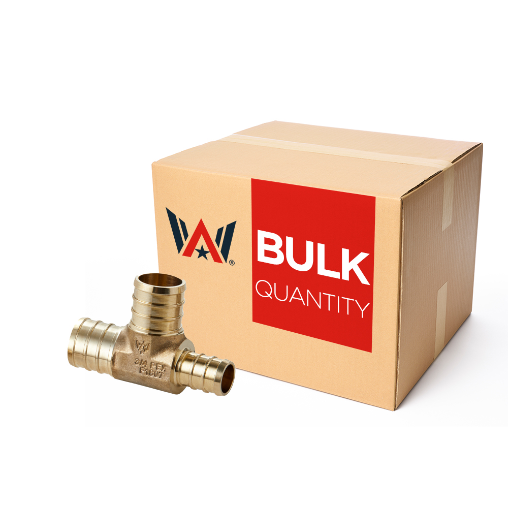 BULK_EM42 - Water Armor 0750 x 0500 x 0750 F1807 PEX Tee Water Armor Bulk Quantity Brass PEX Tee