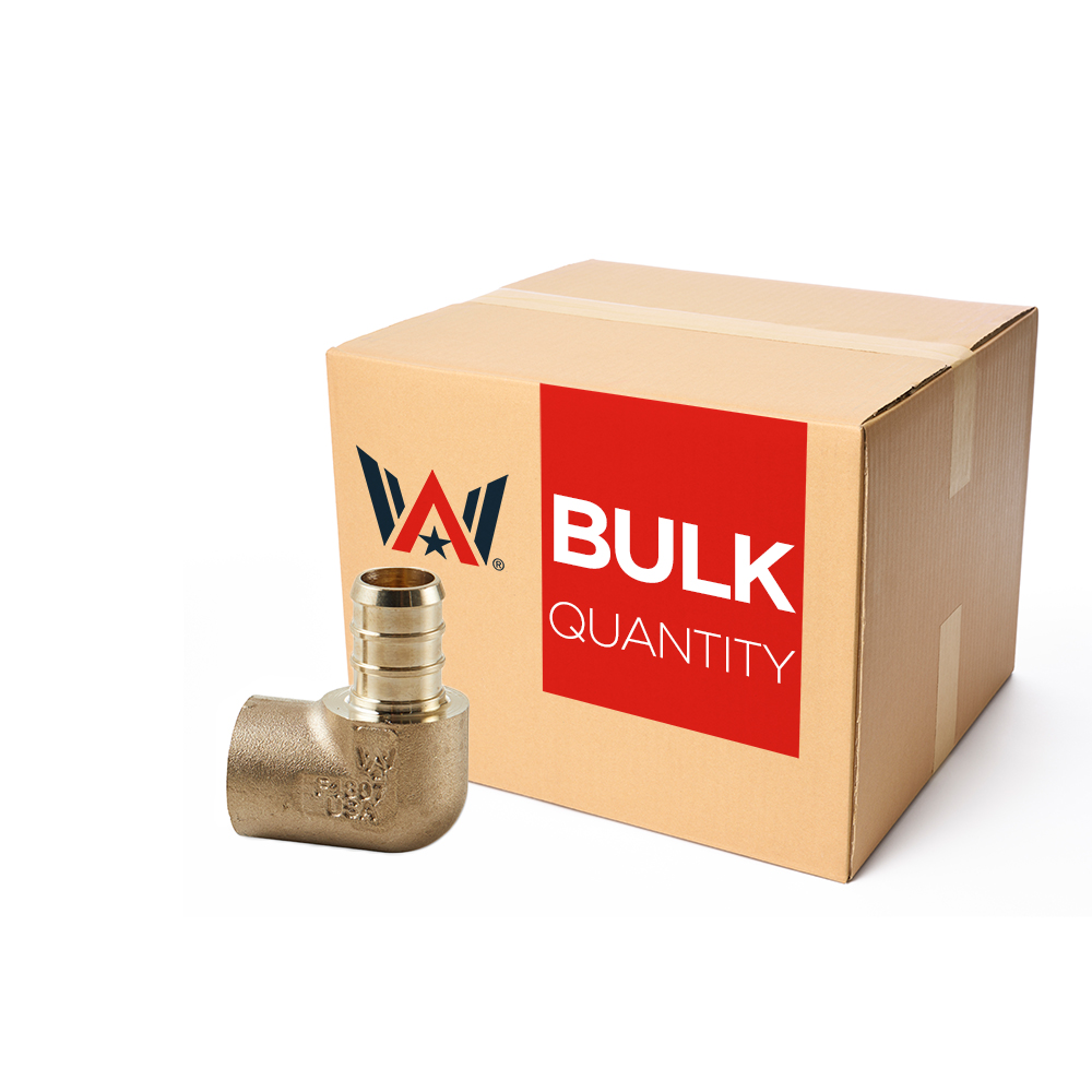 BULK_EM67 - WA 0500 F1807 PEX x 0500 Female Sweat Adapter Elbow Water Armor Bulk Quantity PEX Female Sweat Adapter Elbow